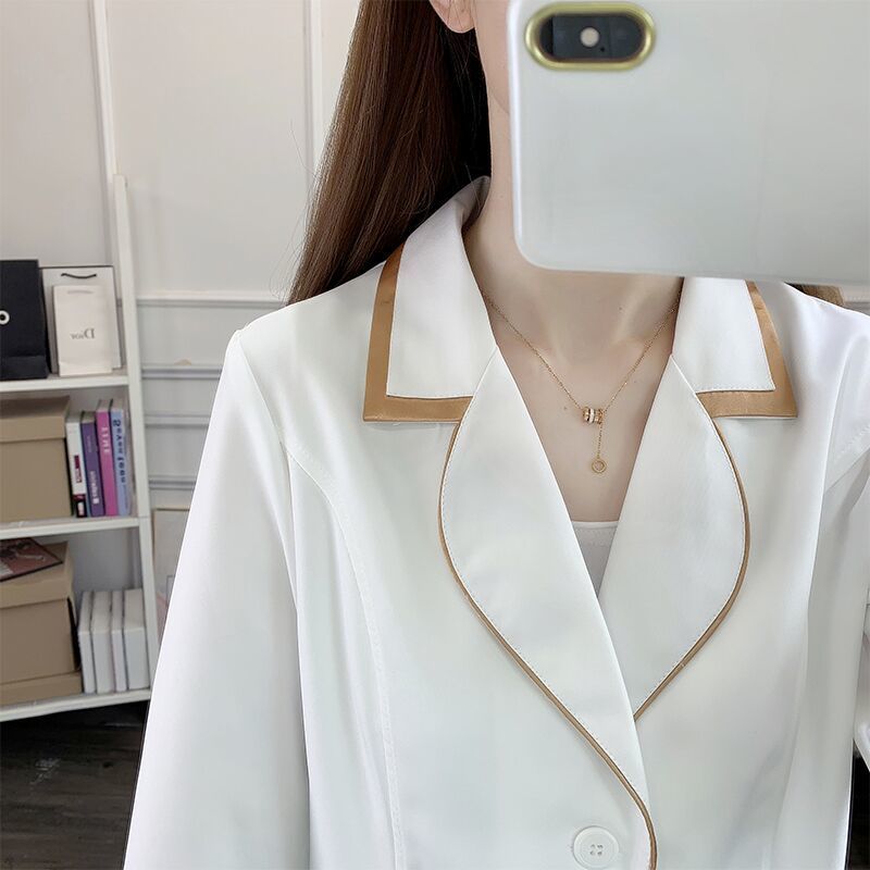 white short beauty uniform dre - Medical Lab Coats 评论和价格