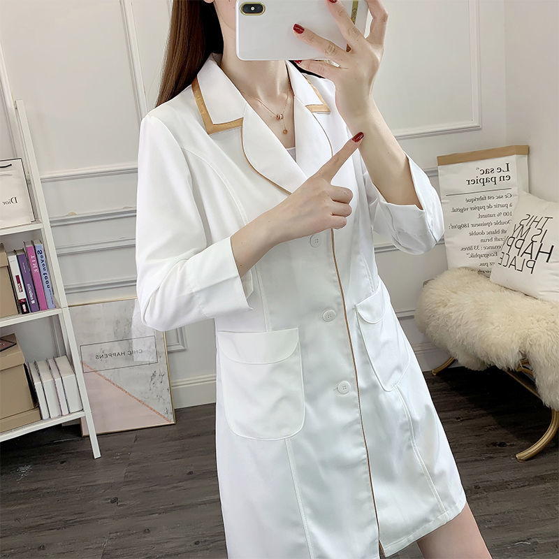 white short beauty uniform dre - Medical Lab Coats 评论和价格