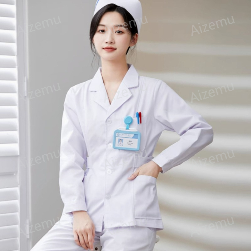New White Long Sleeve Nurse Un - Medical Lab Coats 评论和价格