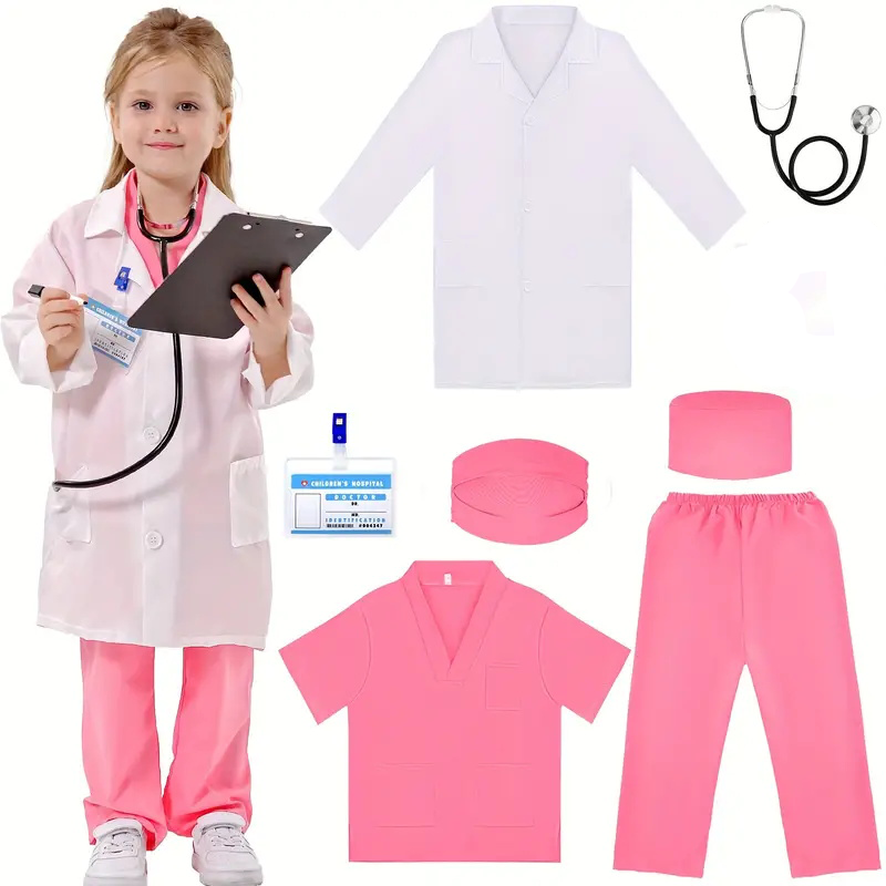7PCS Kids Doctor Nurse Cosplay - Medical Lab Coats 评论和价格