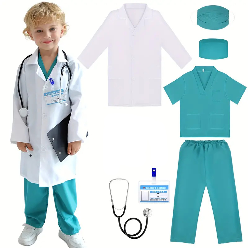 7PCS Kids Doctor Nurse Cosplay - Medical Lab Coats 评论和价格