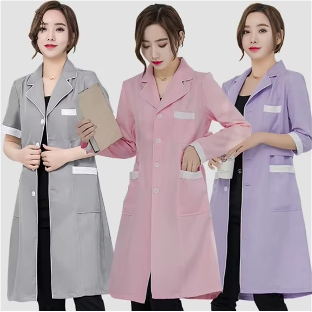 High grade gray solid color sl - Medical Lab Coats 评论和价格