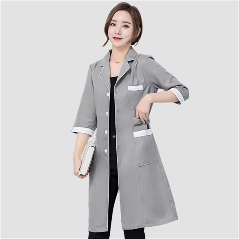 High grade gray solid color sl - Medical Lab Coats 评论和价格