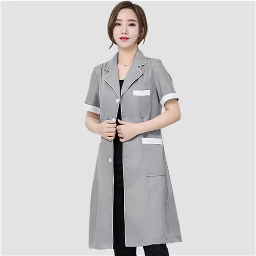 High grade gray solid color sl - Medical Lab Coats 评论和价格
