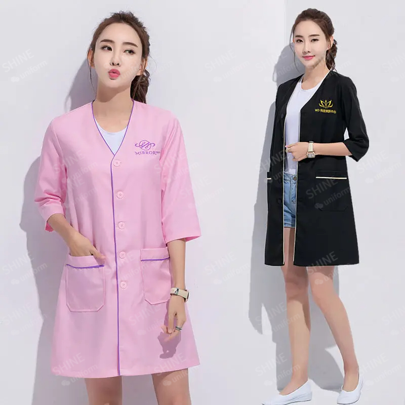 beauty uniform beautician Cust - Medical Lab Coats 评论和价格