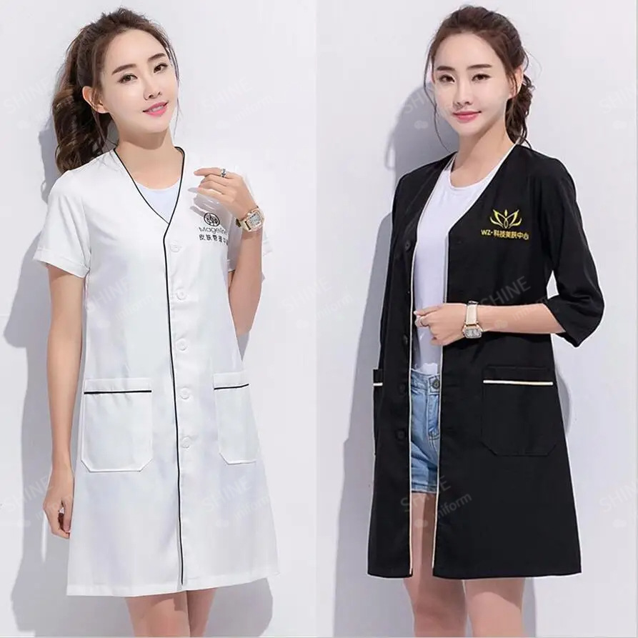 beauty uniform beautician Cust - Medical Lab Coats 评论和价格
